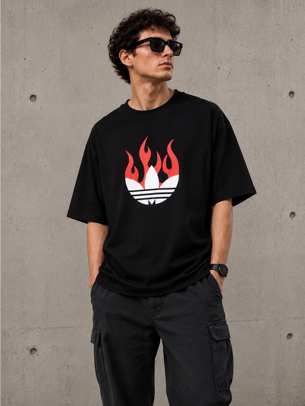 🇺🇸FIRM PRICE🇺🇸adidas Flames cotton T-shirt
